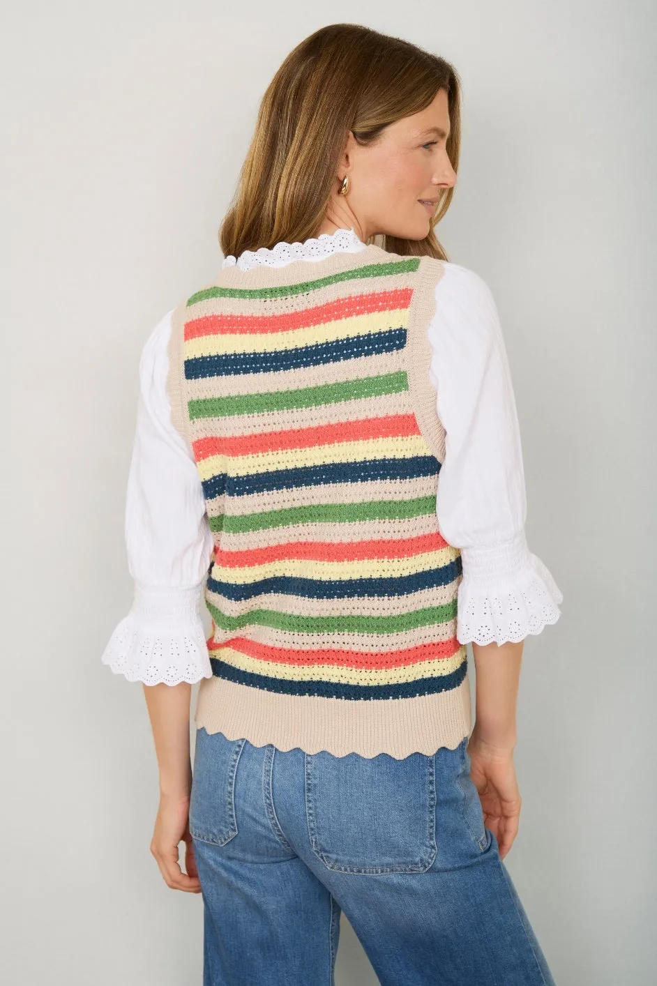 Lola Crochet Tank - Multi Stripe