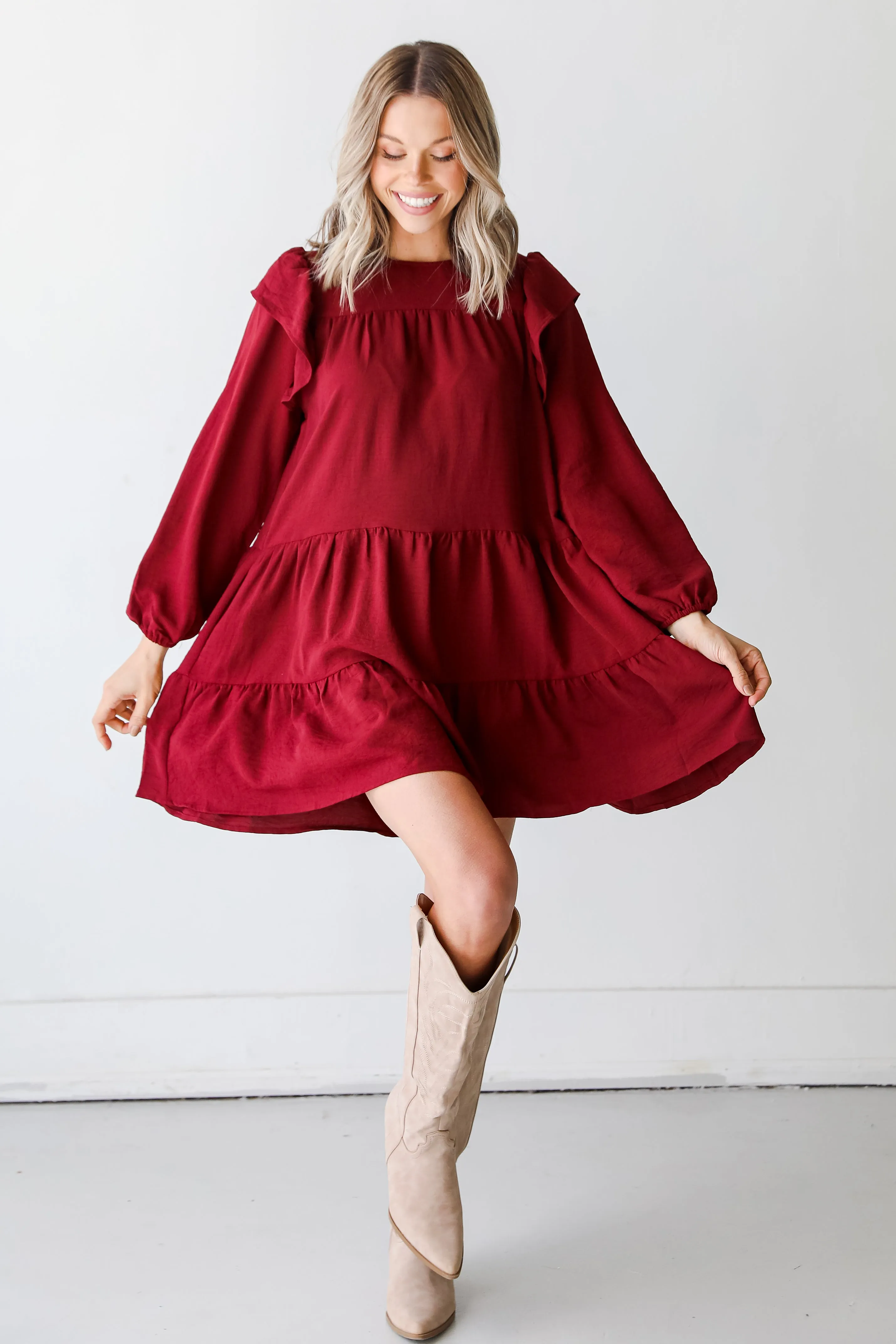 Loving The Glow Tiered Mini Dress