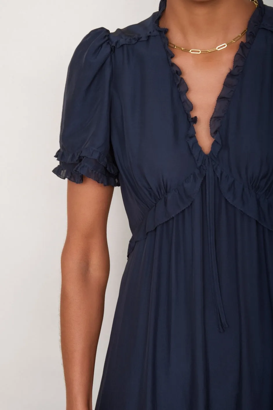 Lyra Silk Dress - Midnight
