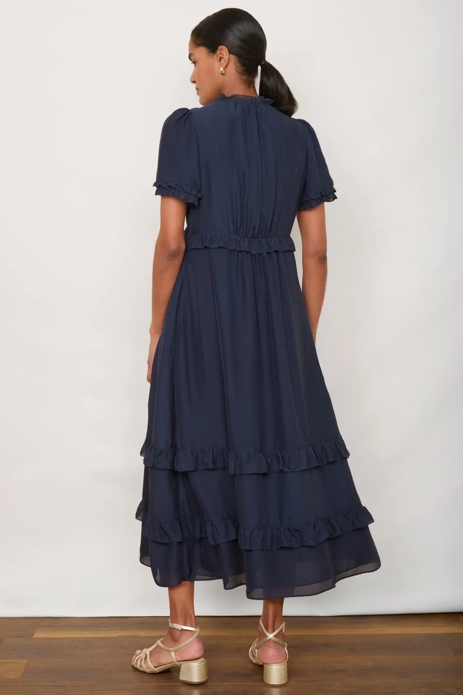 Lyra Silk Dress - Midnight