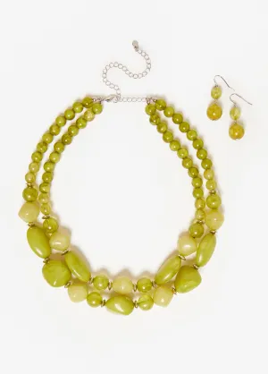 Marbled Necklace Set