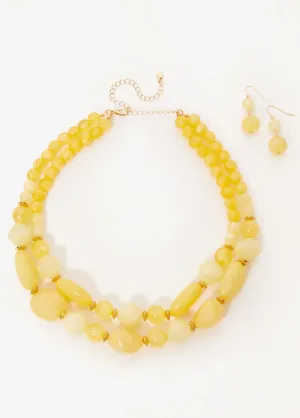 Marbled Stone Necklace Set