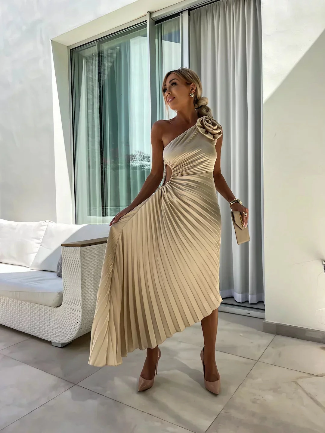 Marivelle™ - Pleated Glamour Dress