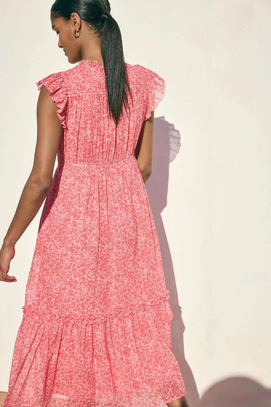 Miah Dress - Summer Pink Mono Floral