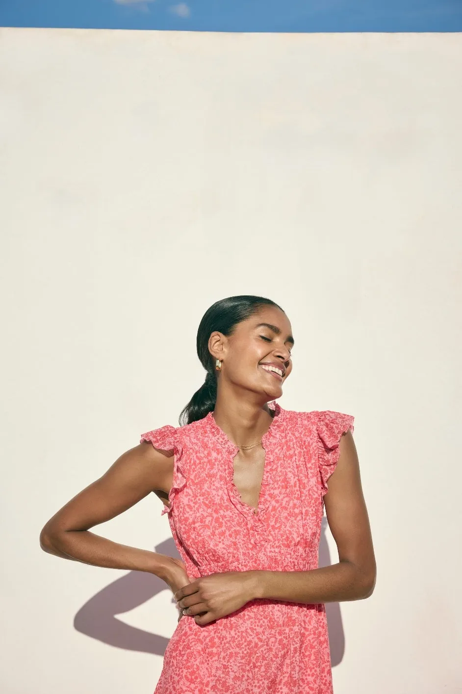 Miah Dress - Summer Pink Mono Floral