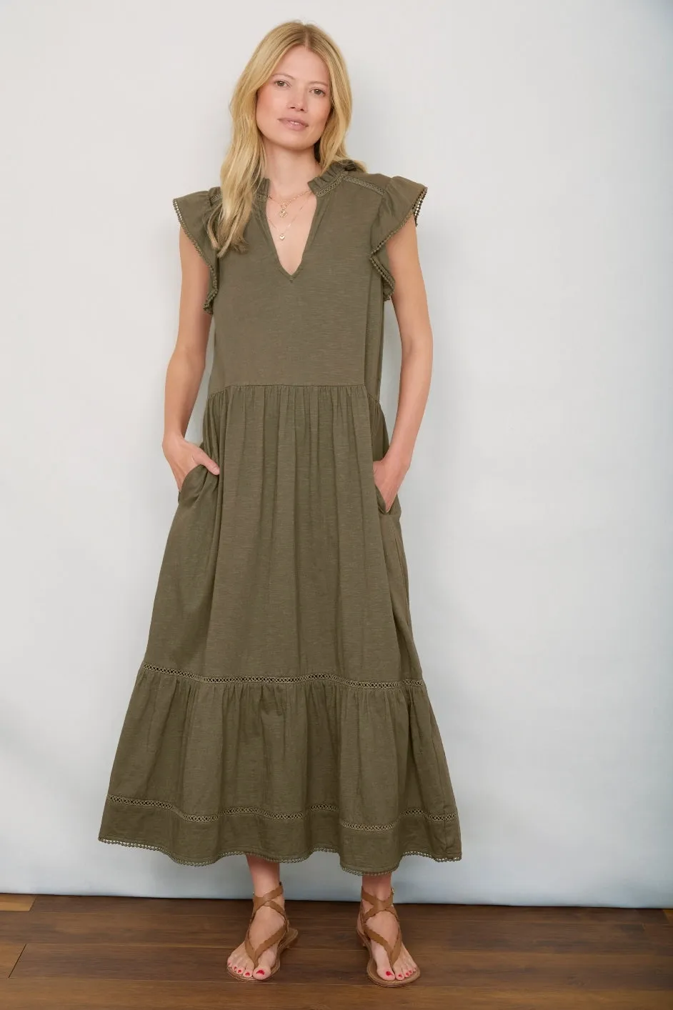 Nicolette Jersey Dress - Khaki