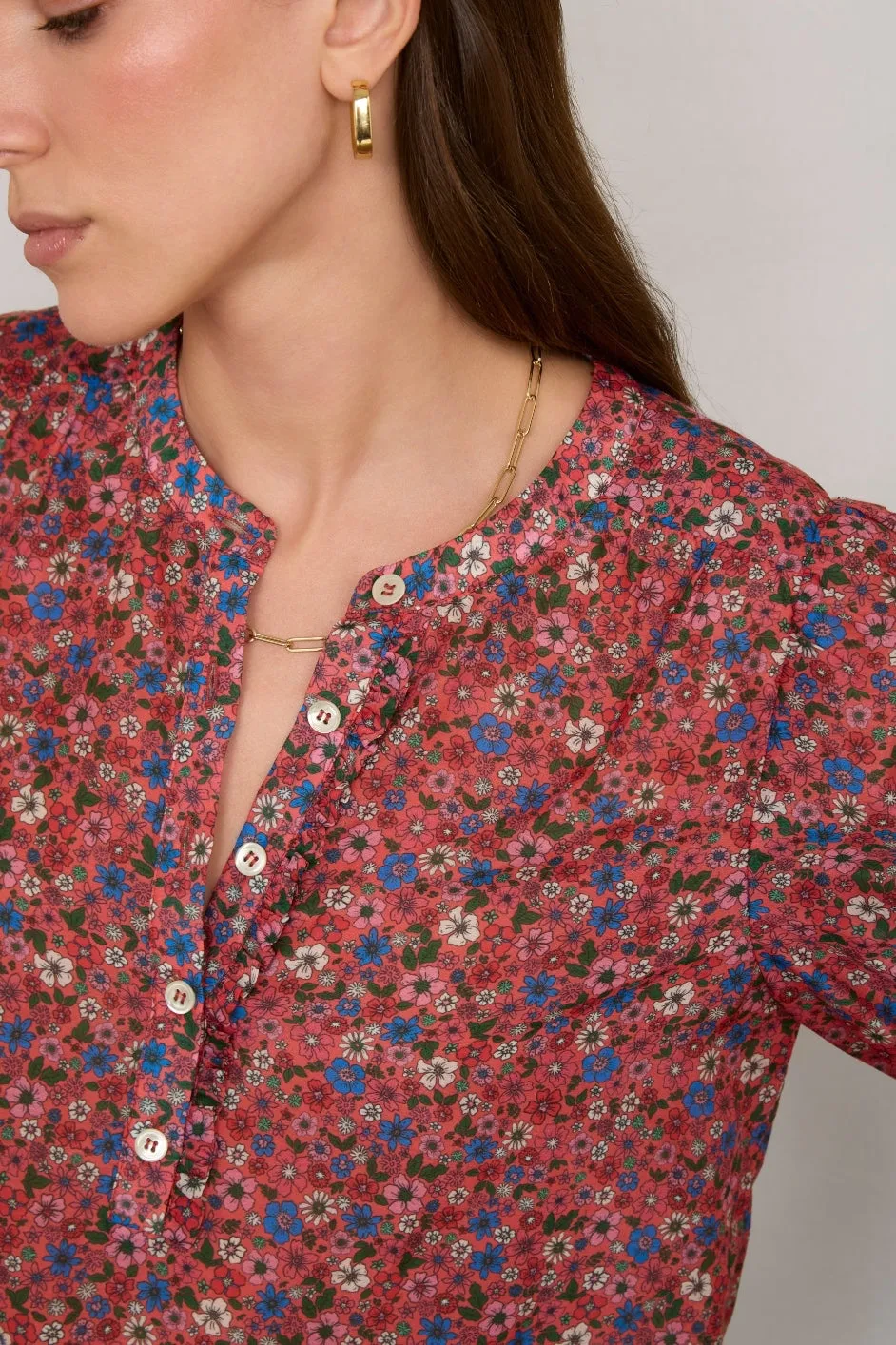 Noah Silk Blend Blouse - Pink Floral