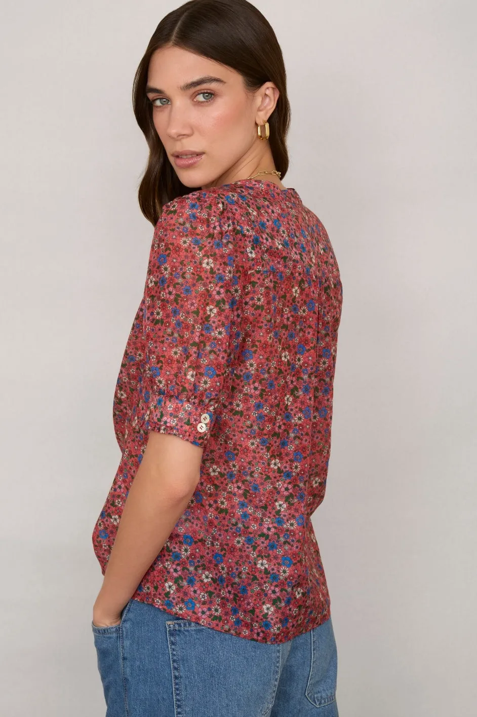 Noah Silk Blend Blouse - Pink Floral