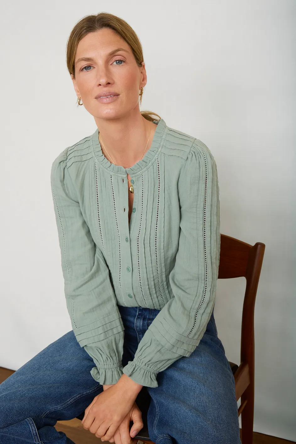 Otti Blouse - Thyme Green