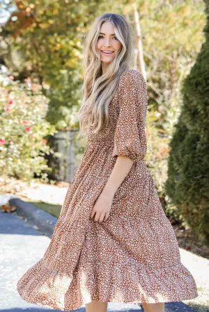 Out In The Wild Spotted Midi Dress