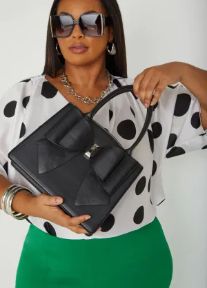 Oversized Bow Embellished Tote