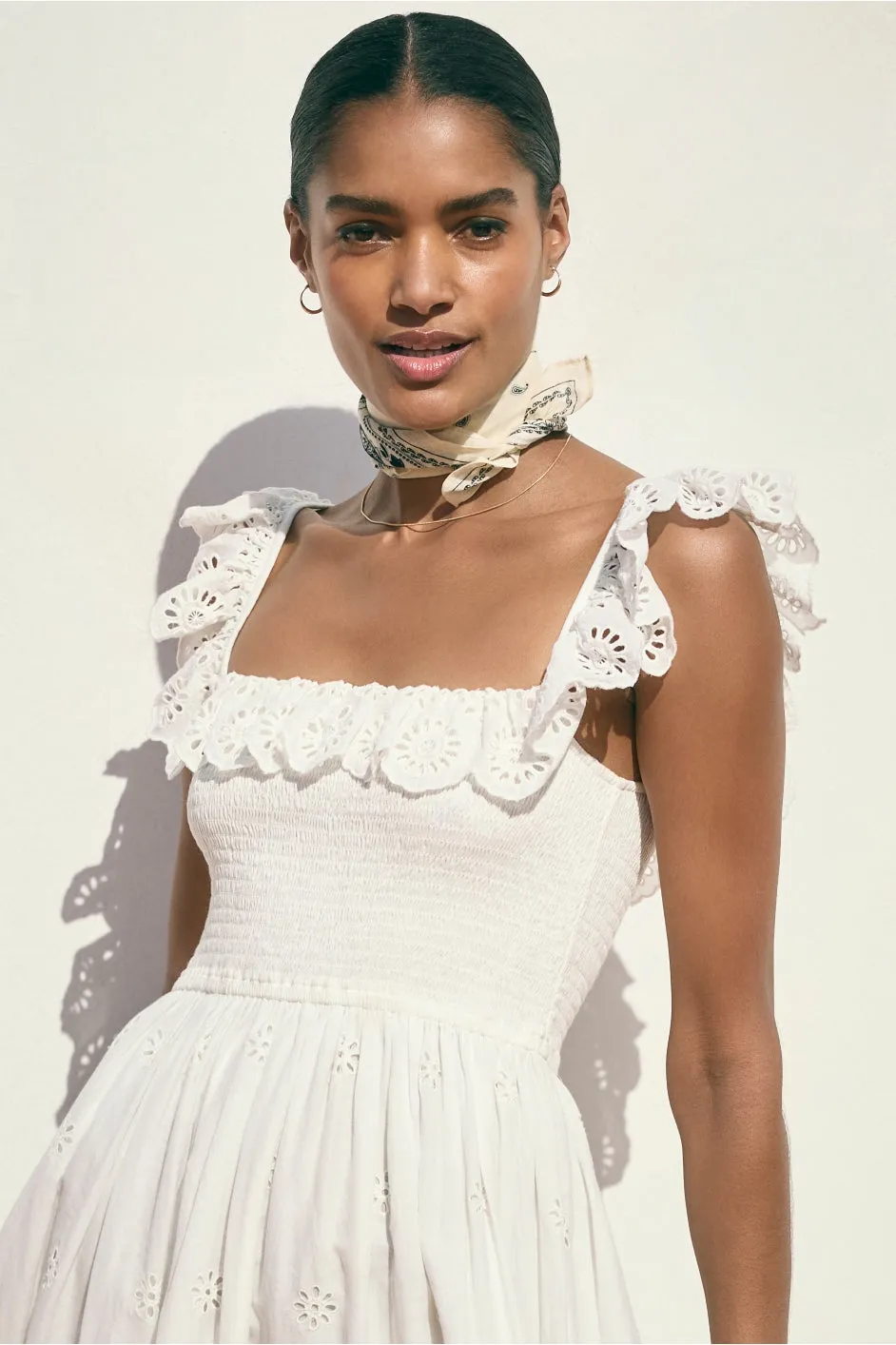 Pandora Frill Dress - White
