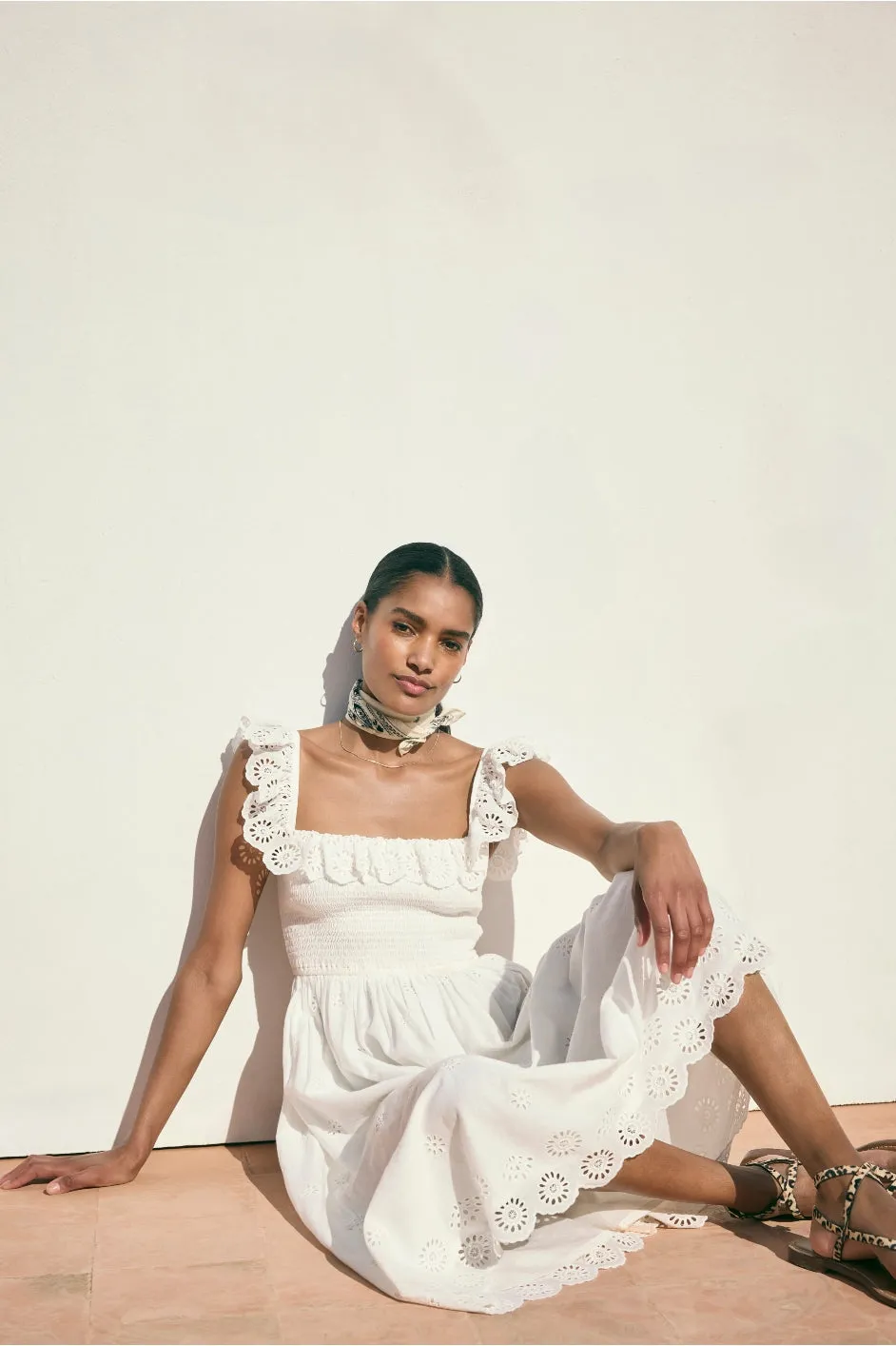Pandora Frill Dress - White