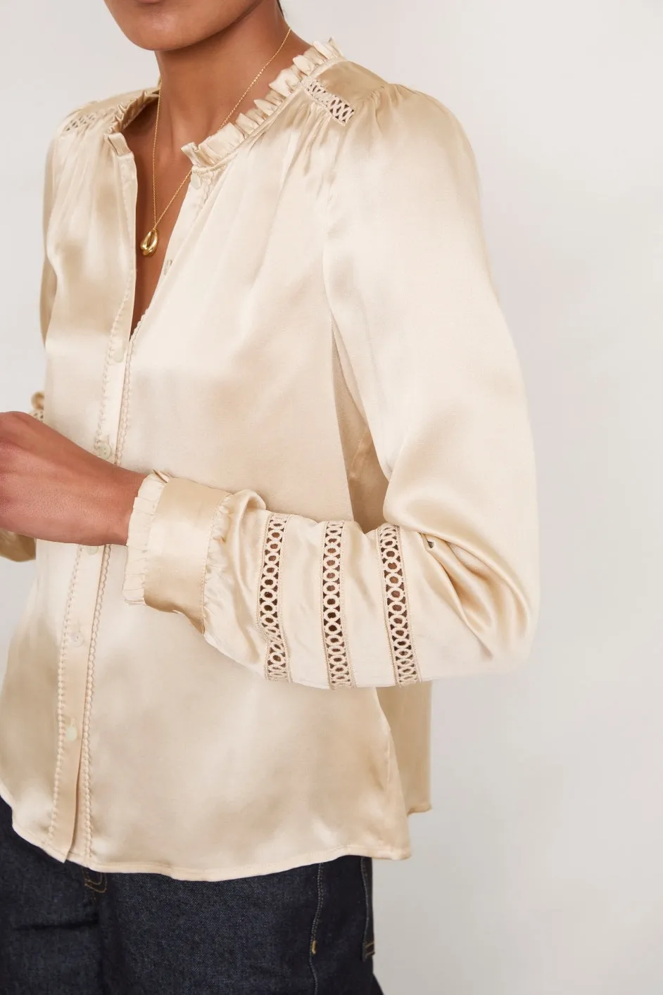 Parker Silk Blouse - Soft Gold