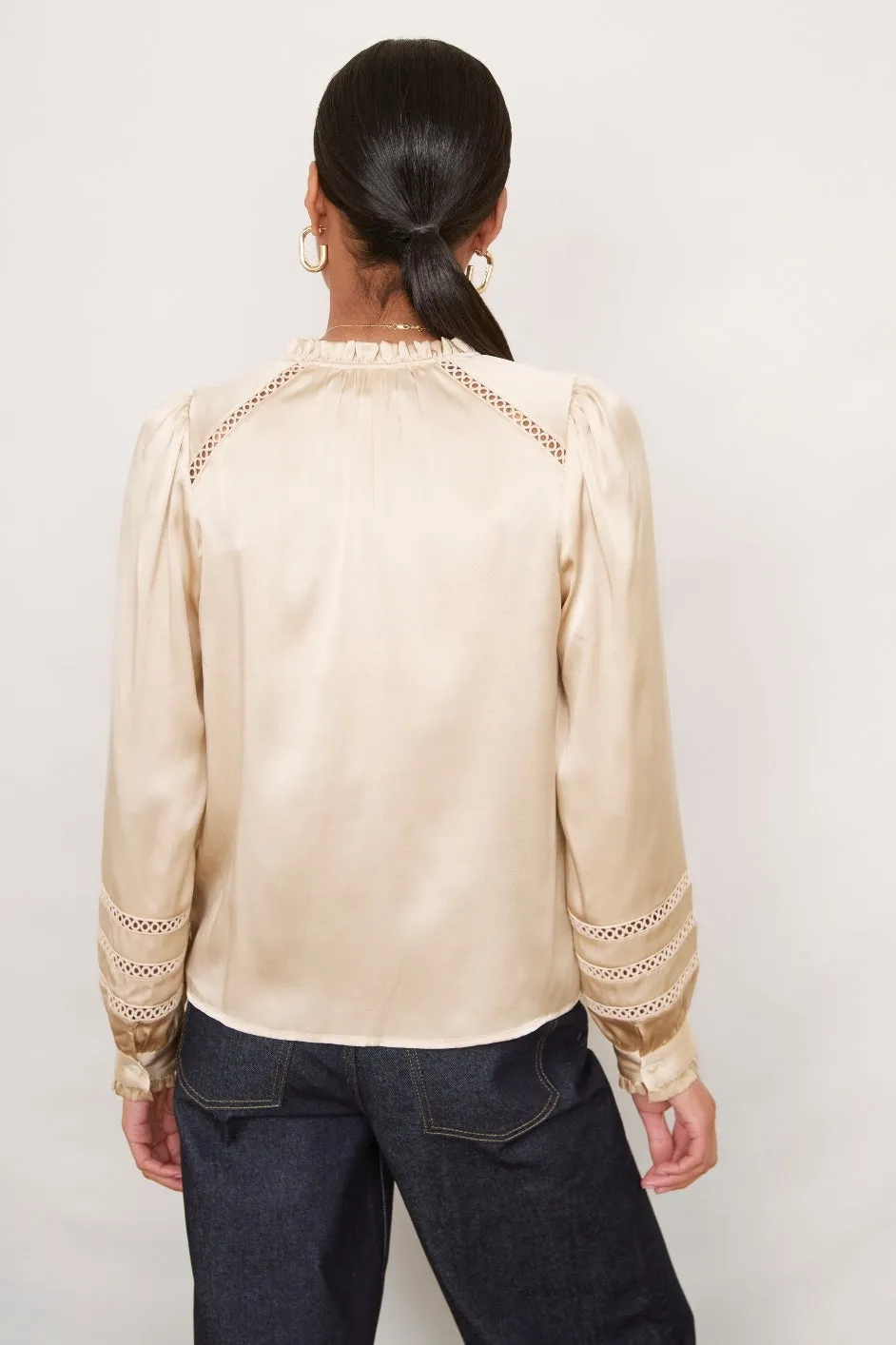 Parker Silk Blouse - Soft Gold