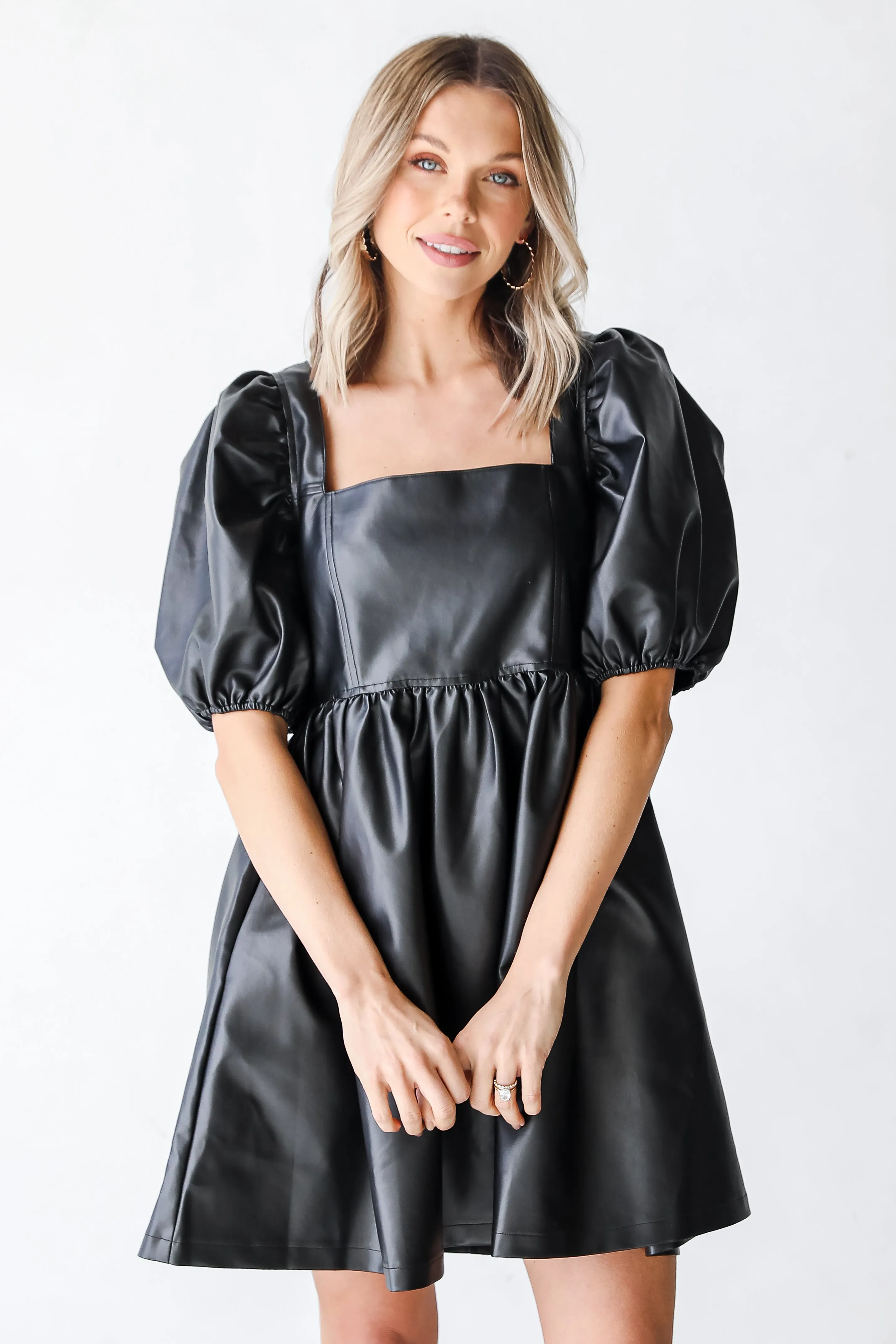 Party Mode Leather Mini Dress