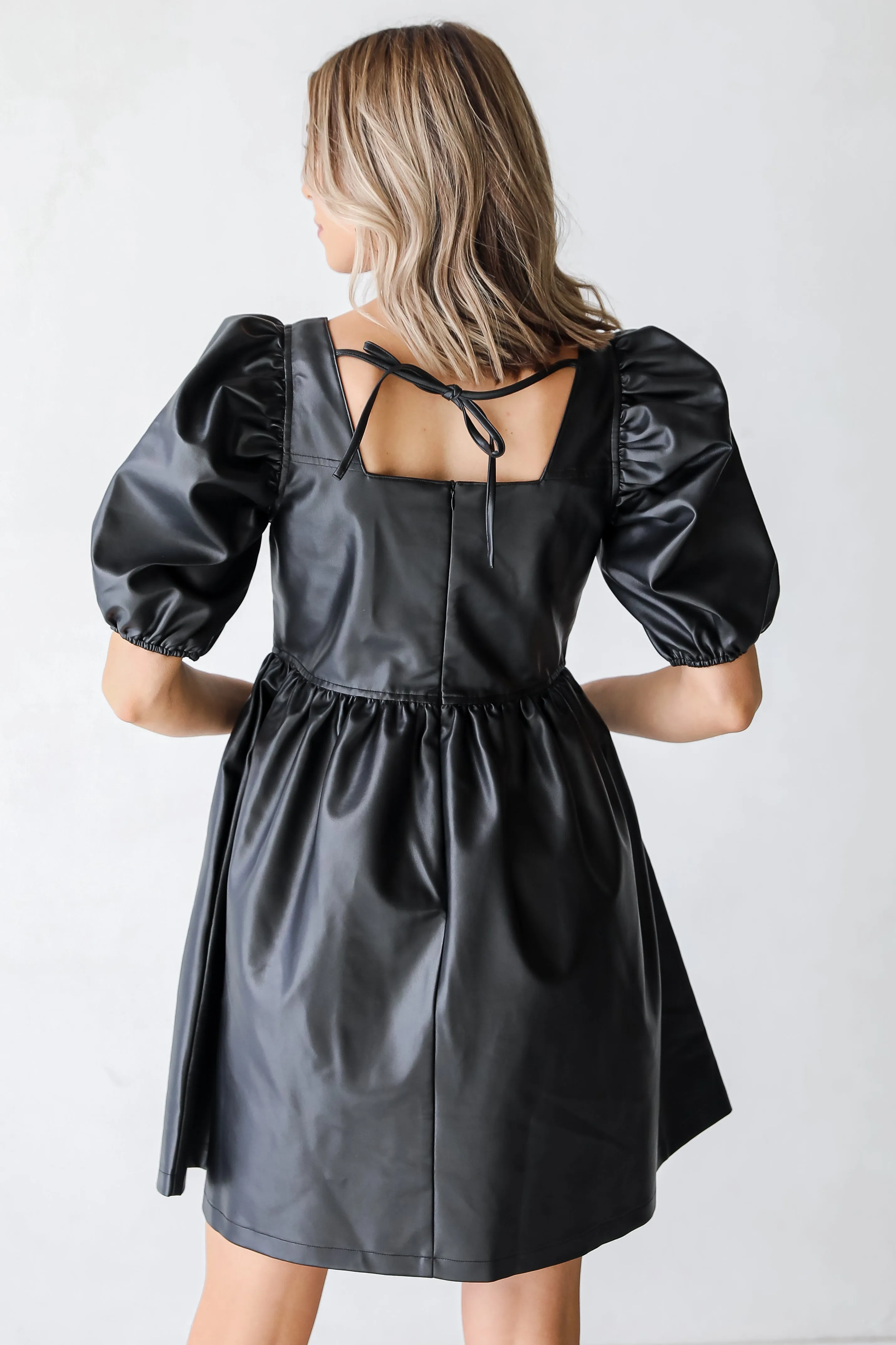 Party Mode Leather Mini Dress