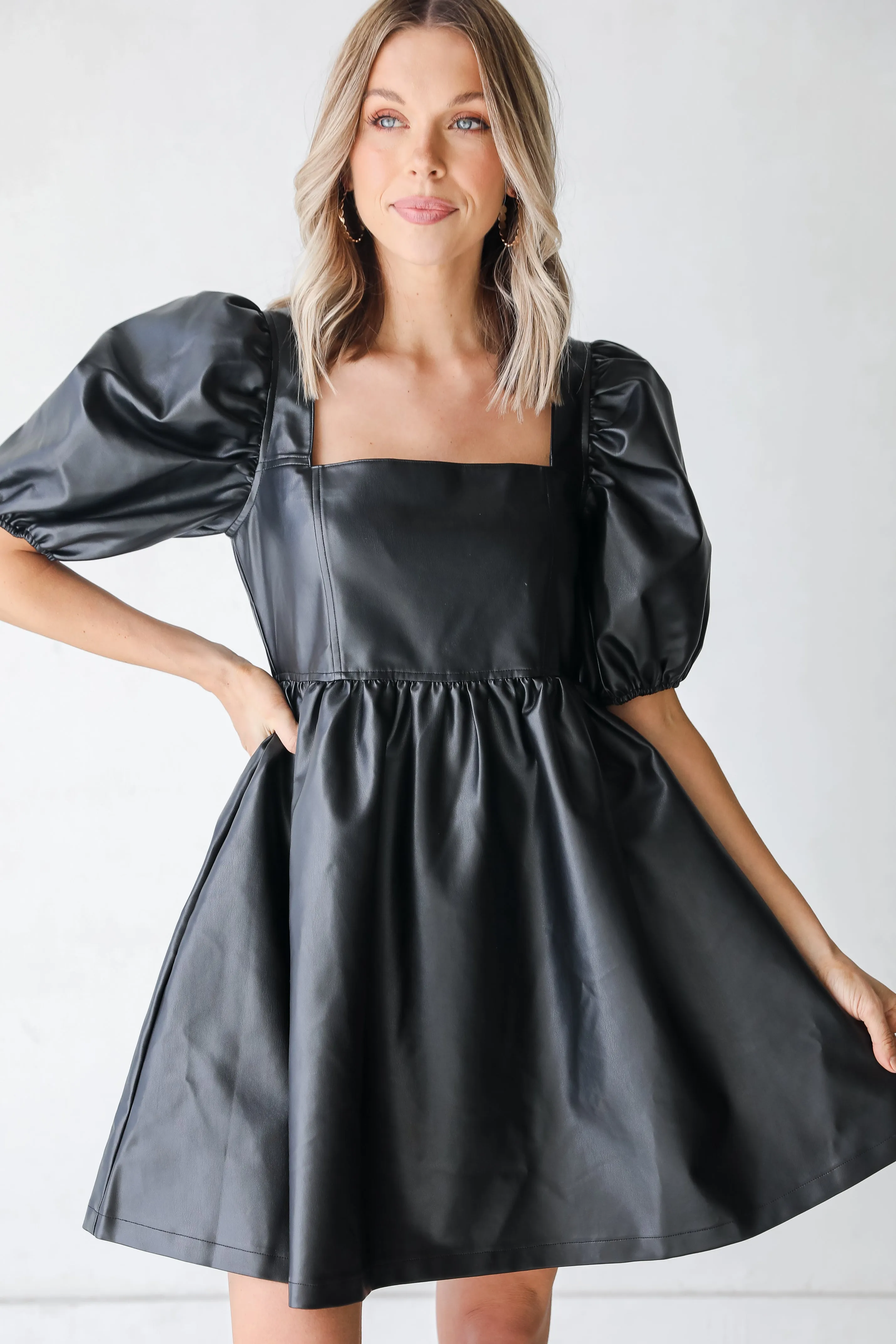 Party Mode Leather Mini Dress