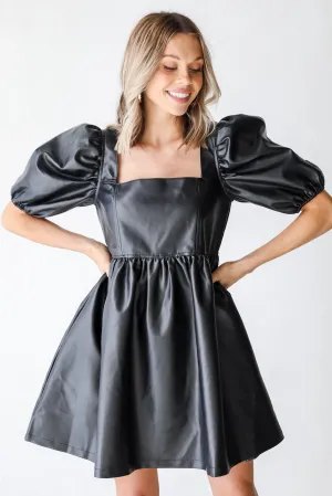Party Mode Leather Mini Dress