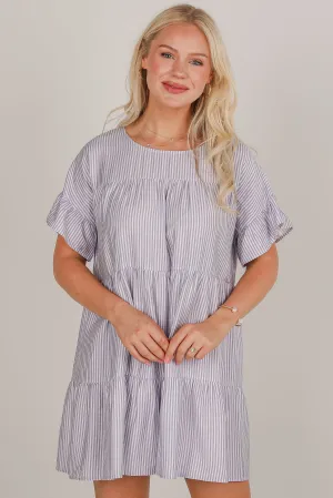 Perfect Pace Striped Tiered Mini Dress