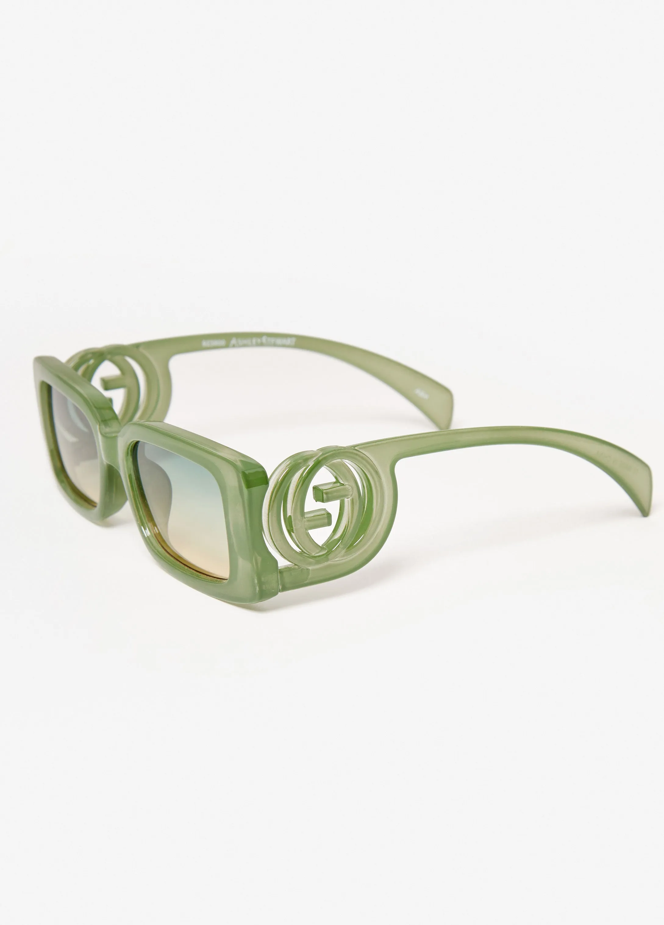 Rectangle Swirl Detail Sunglasses