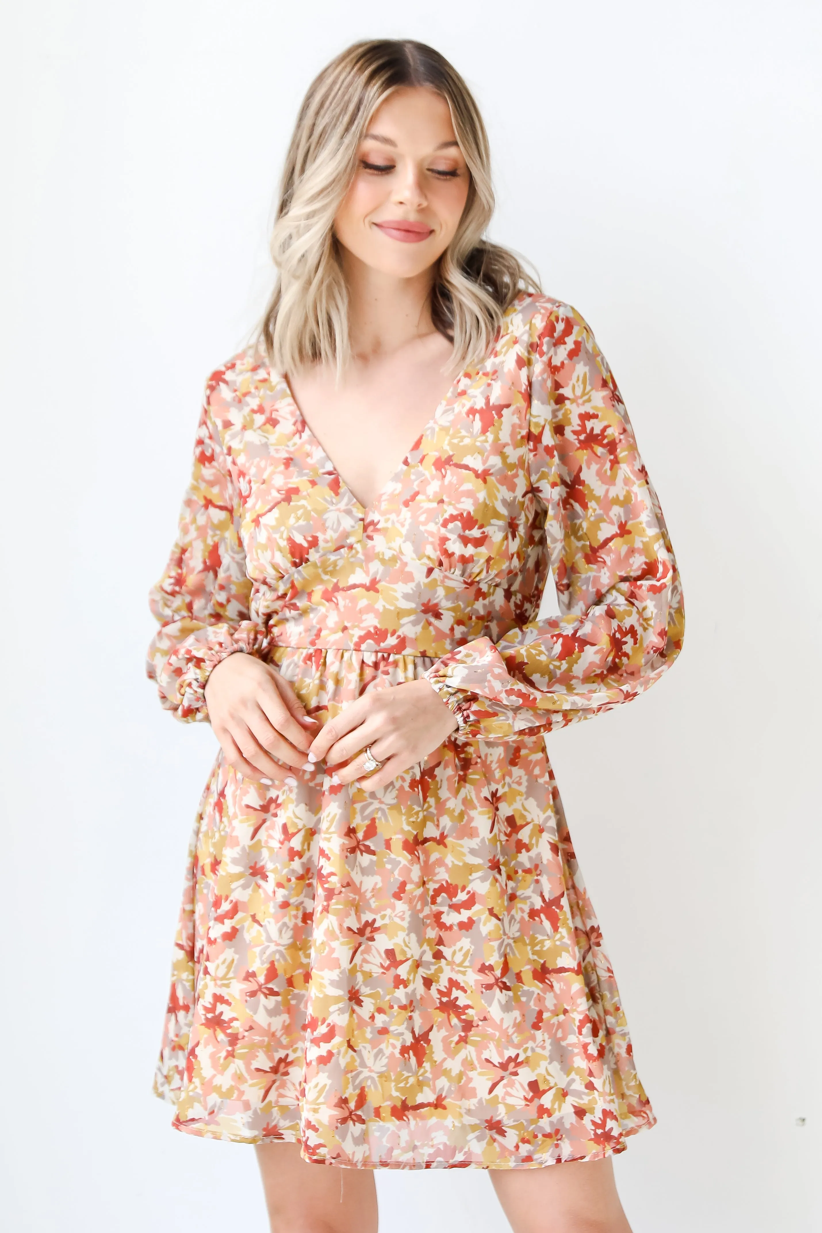 Regal Florals Mini Dress