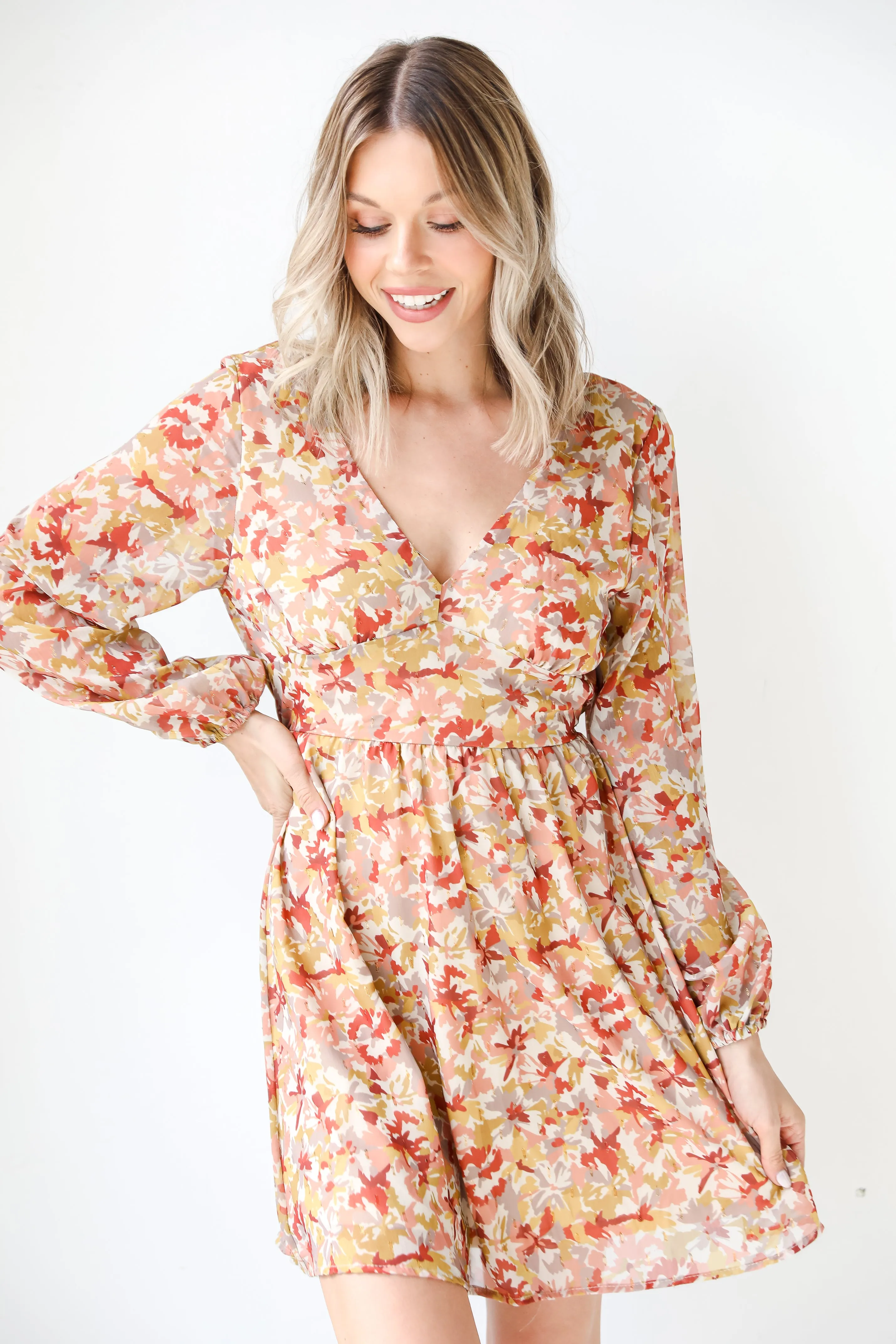 Regal Florals Mini Dress