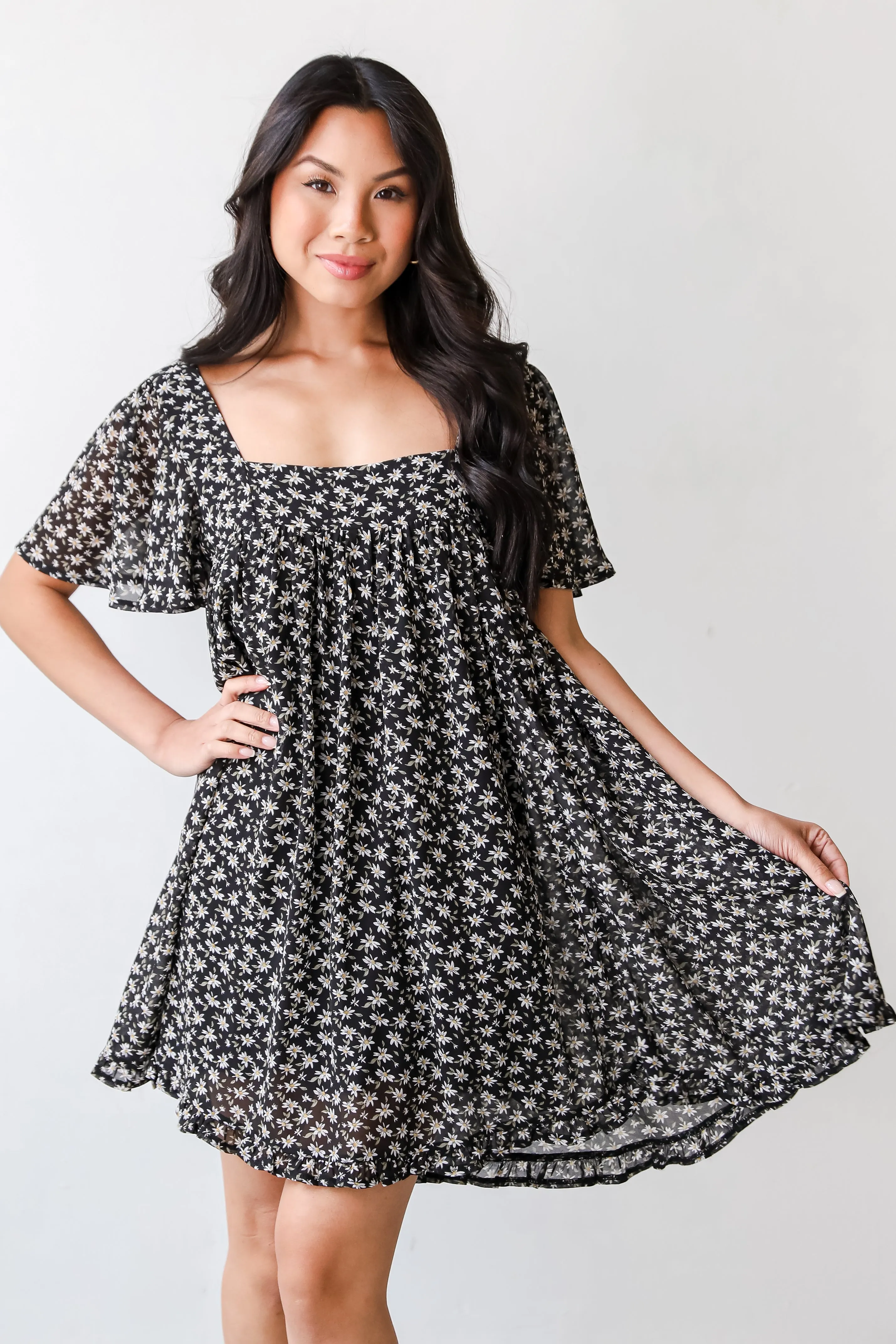 Romantic Blooms Floral Mini Dress