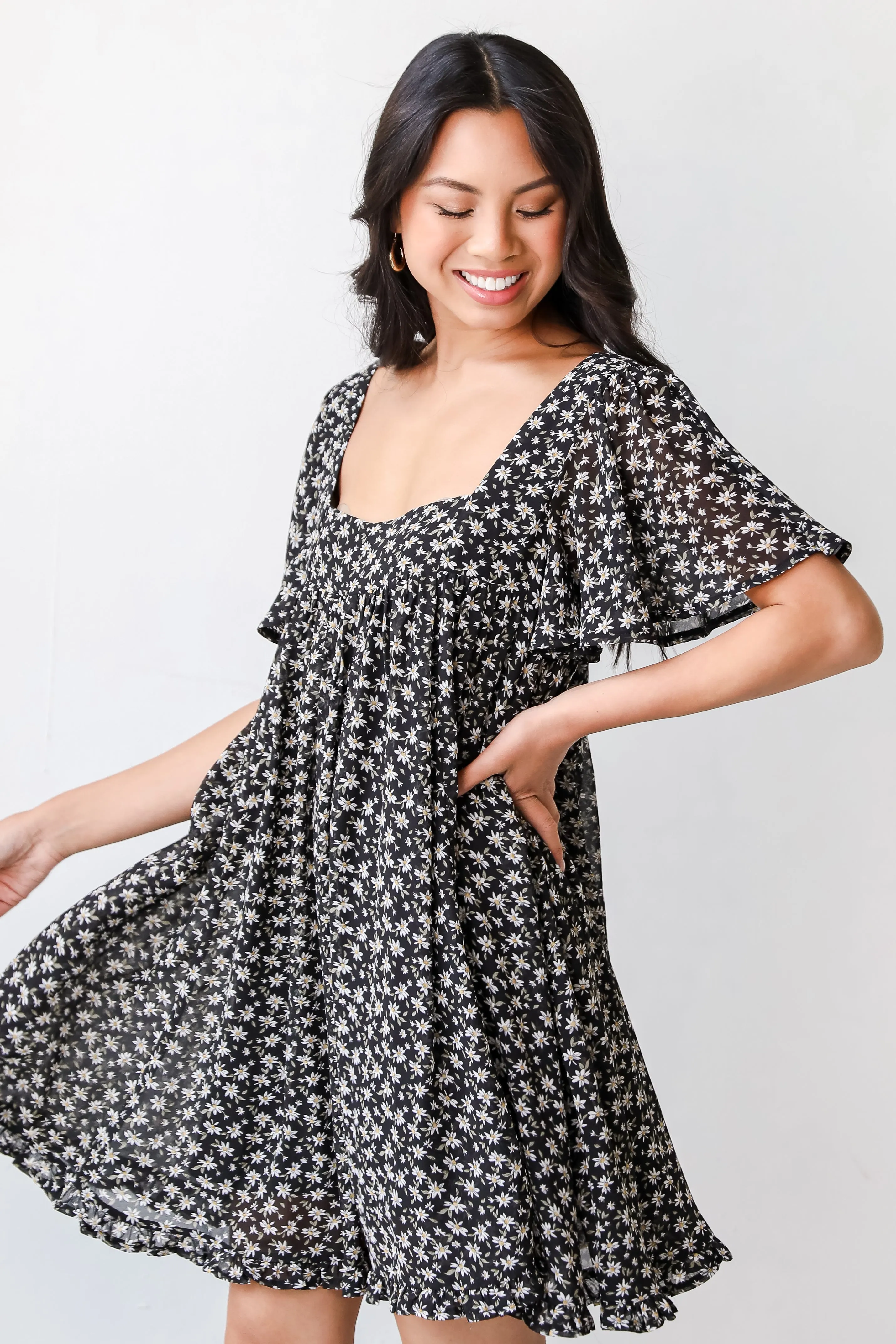 Romantic Blooms Floral Mini Dress