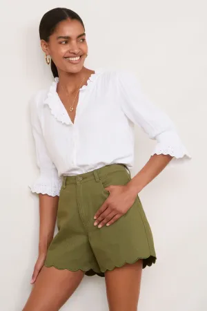 Ruby Scallop Short - Khaki
