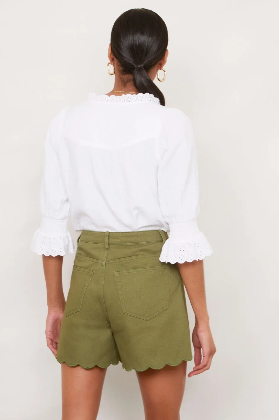 Ruby Scallop Short - Khaki
