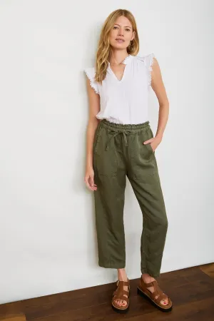 Sadie Barrel Leg Trouser - Pistachio Green