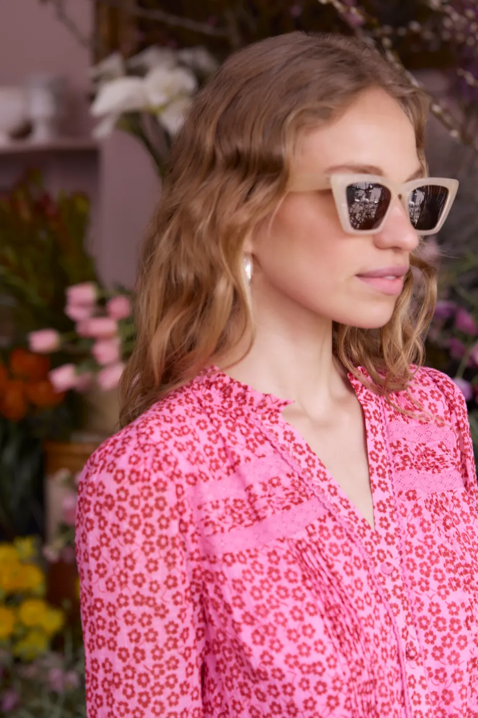 Samara Dress - Candy Pink Daisy Floral
