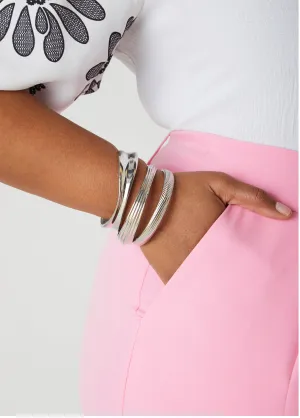 Silver Tone Bangle Set