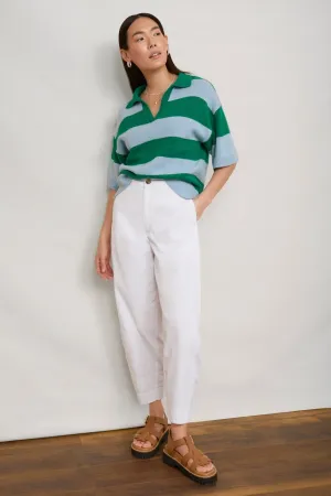 Stella Cotton Barrel Trouser - White