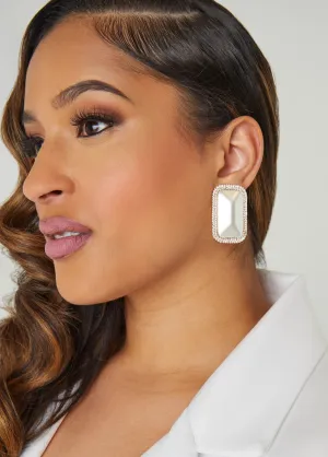 Stone And Crystal Clip On Earrings