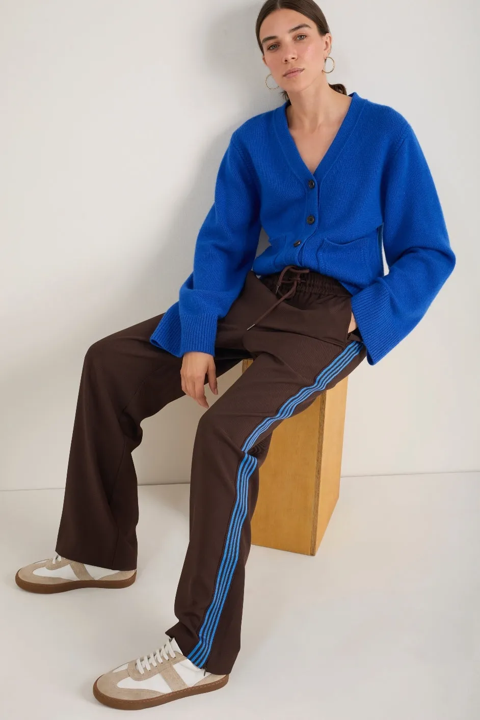 Suzy Side Stripe Trouser - Cocoa