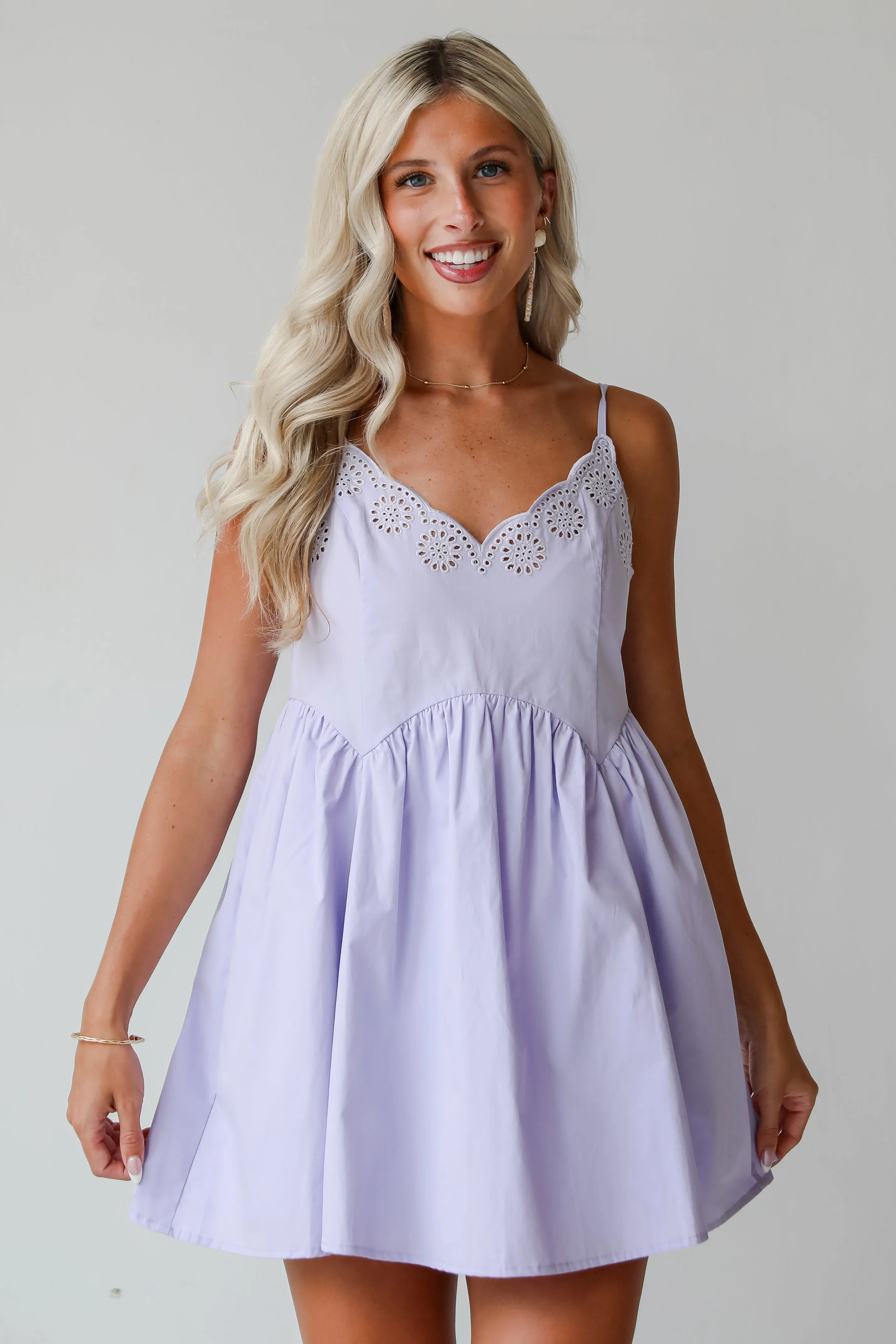 Sweetly Darling Eyelet Mini Dress