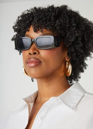 Swirl Detail Rectangle Sunglasses