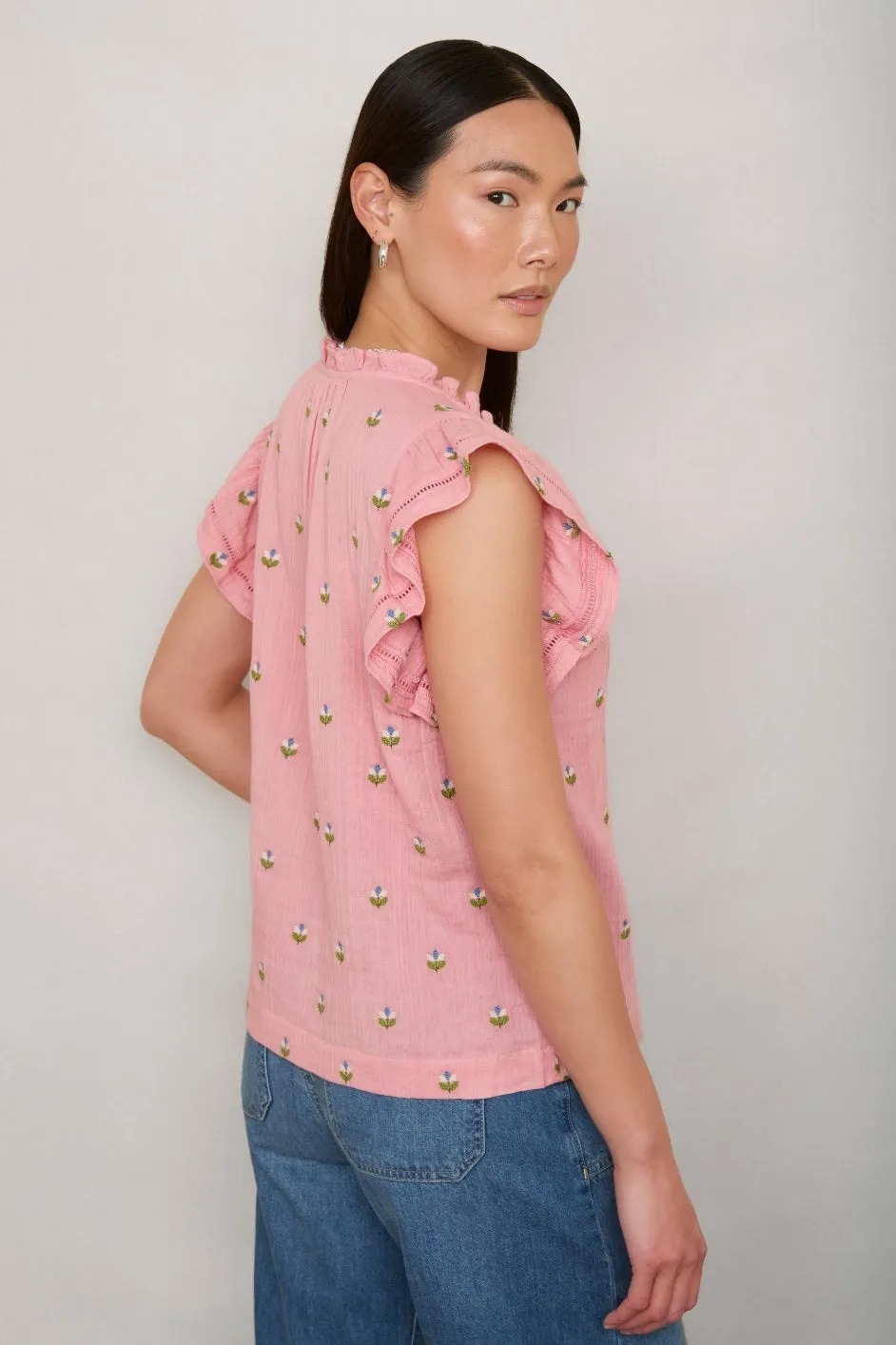 Talya Top - Pink Embroidery