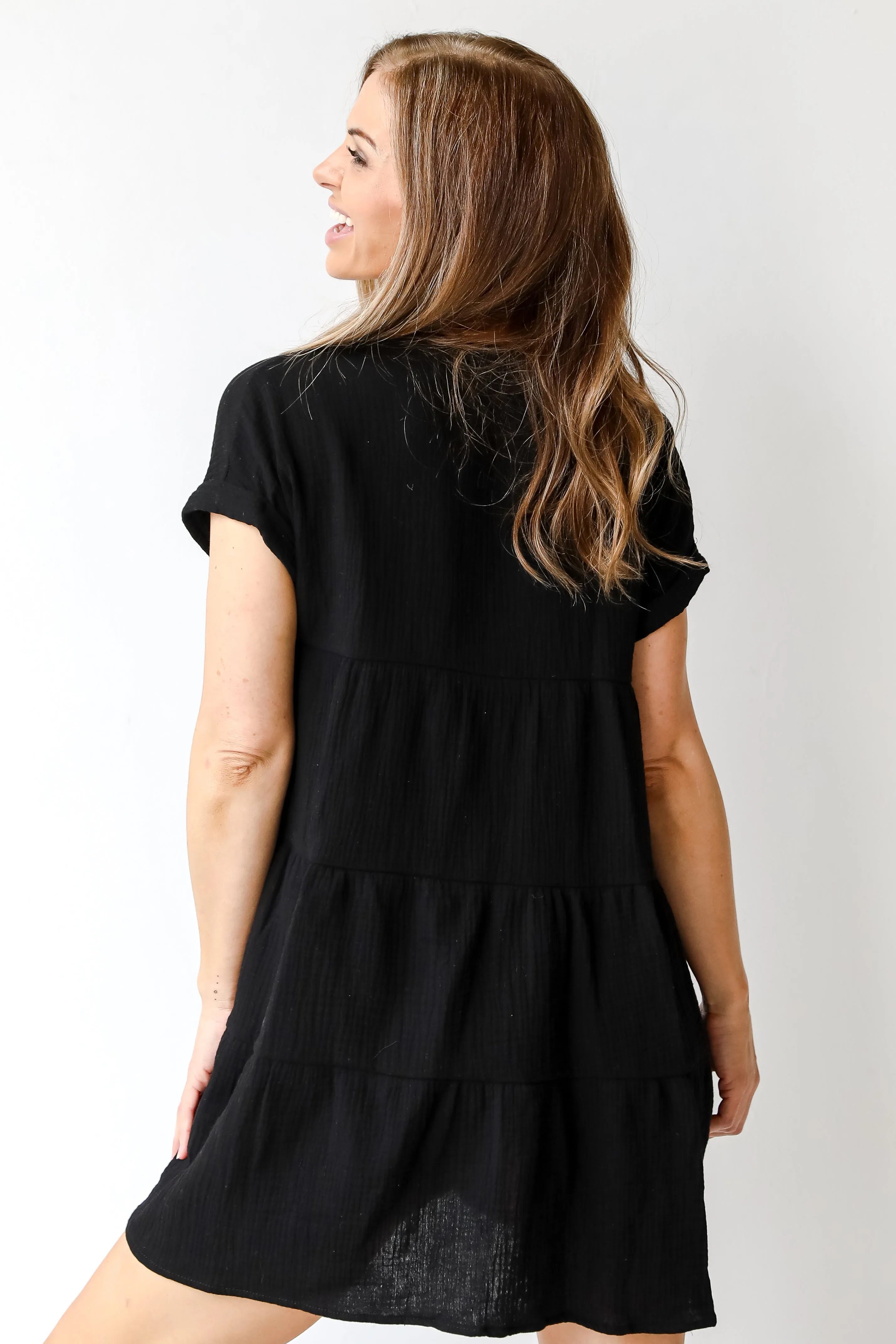 True Romantic Linen Tiered Mini Dress