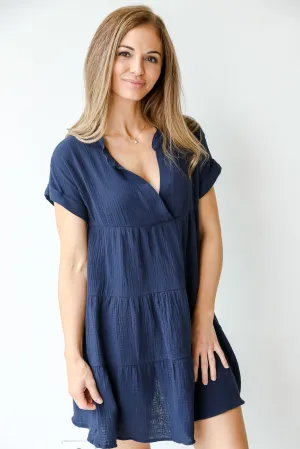 True Romantic Linen Tiered Mini Dress