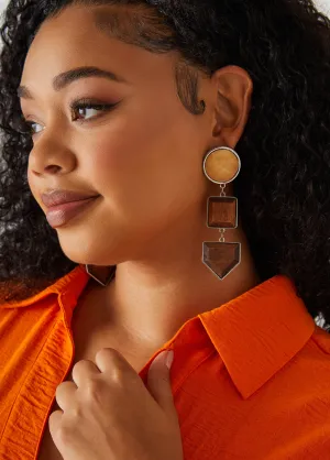 Two Tone Wood Earrings