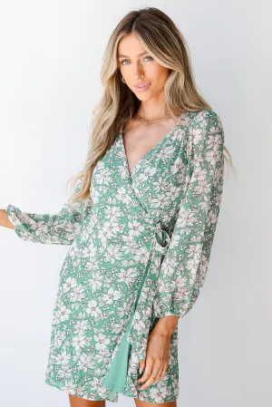 Visions Of Spring Floral Wrap Dress