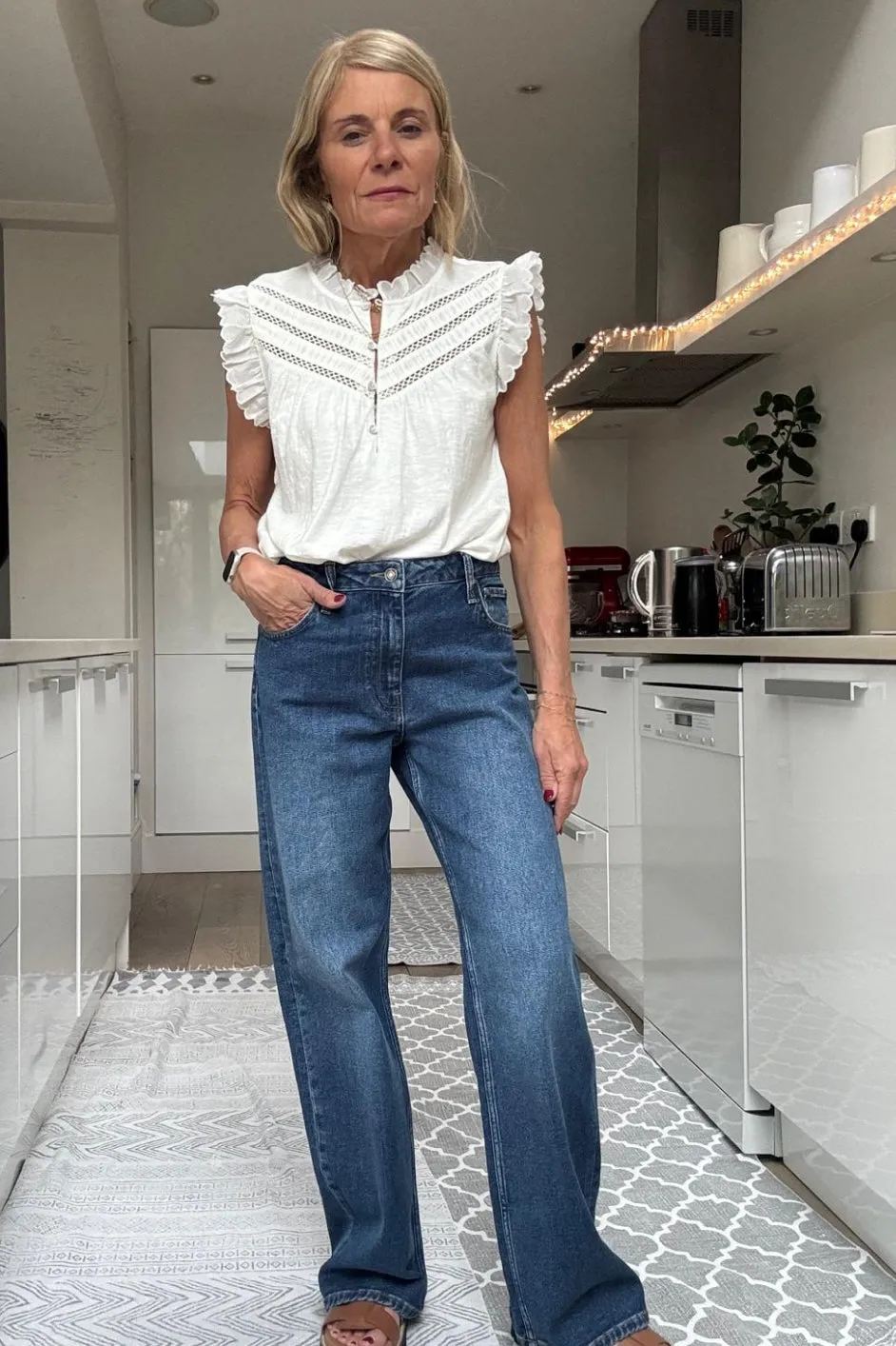 Whitney Wide Leg Jean - Mid Wash