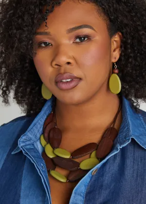 Wood Bead Necklace Set